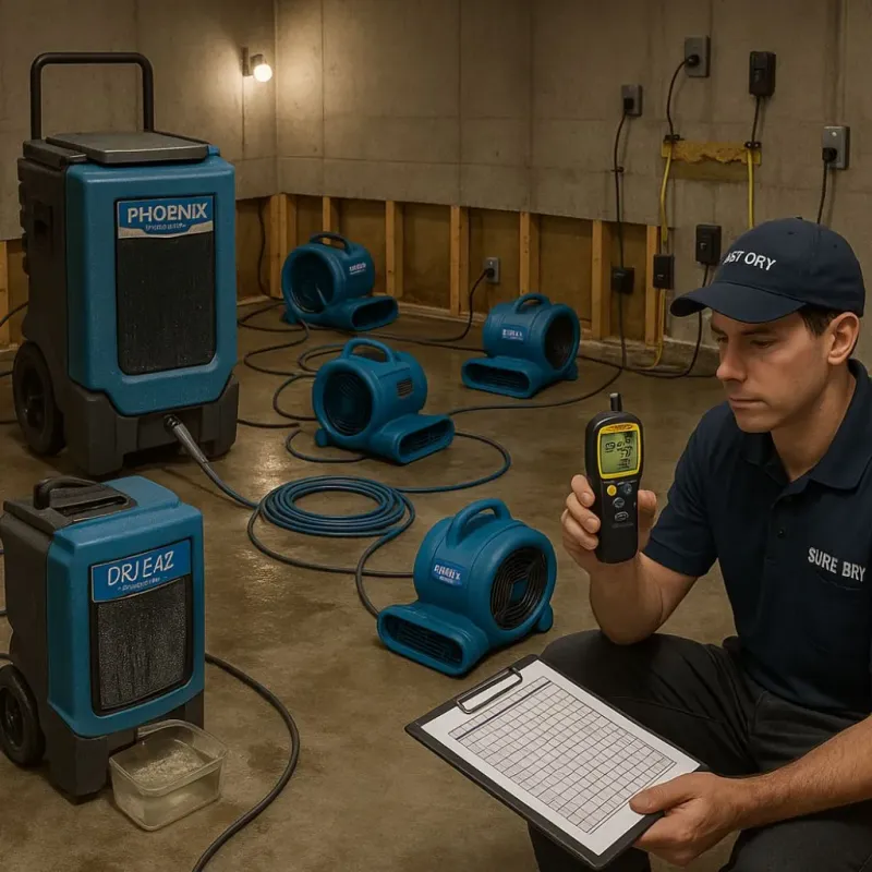 Structural Drying and Dehumidification process in Dublin, CA